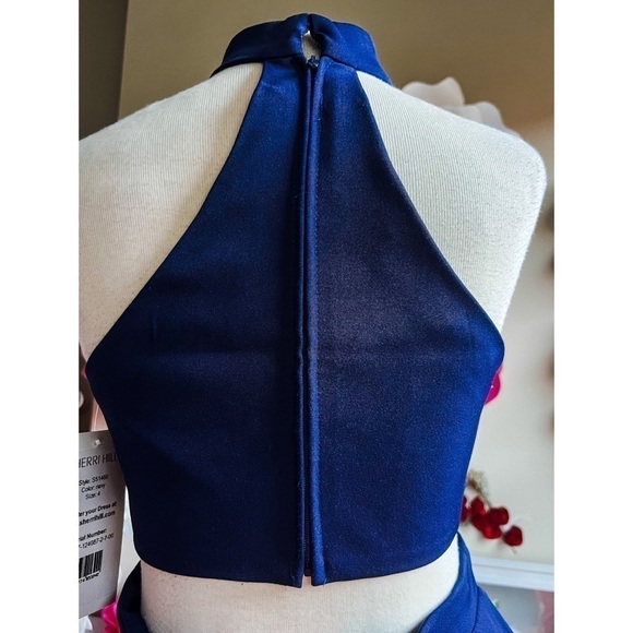 NWT SHERRI HILL Blue Halter Dress - Picture 6 of 14